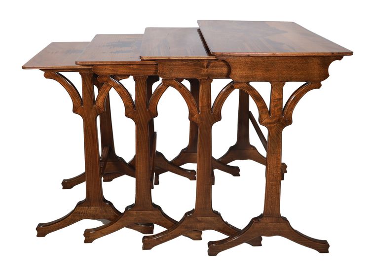 Émile Gallé, set of four nesting tables