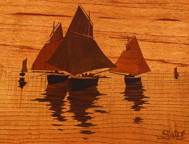 Émile Gallé, set of four nesting tables