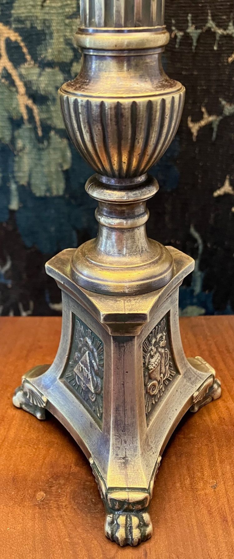 Beautiful gilt bronze picnic candle lamp from the Empire period circa 1810