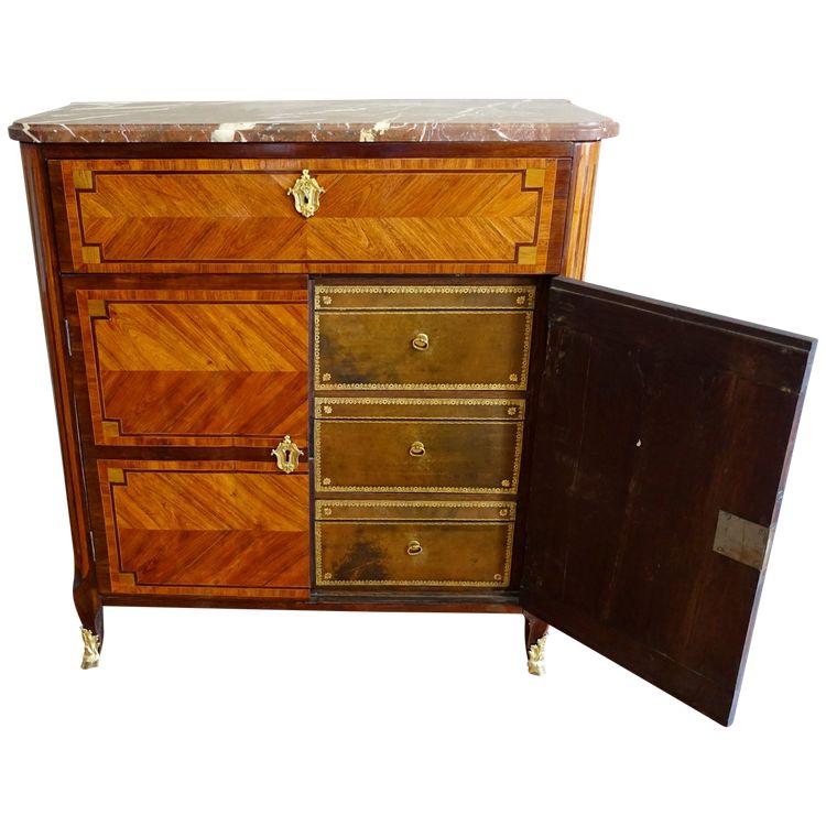 Übergangszeit-Kartonschrank mit Intarsienarbeit