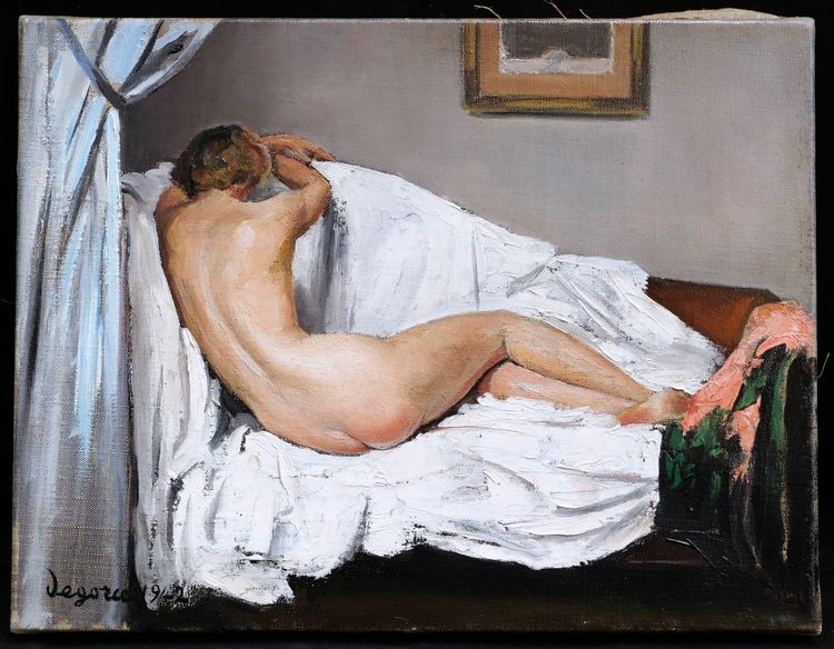 Georges Léo Nicolas DEGORCE, Liegender Akt, von hinten