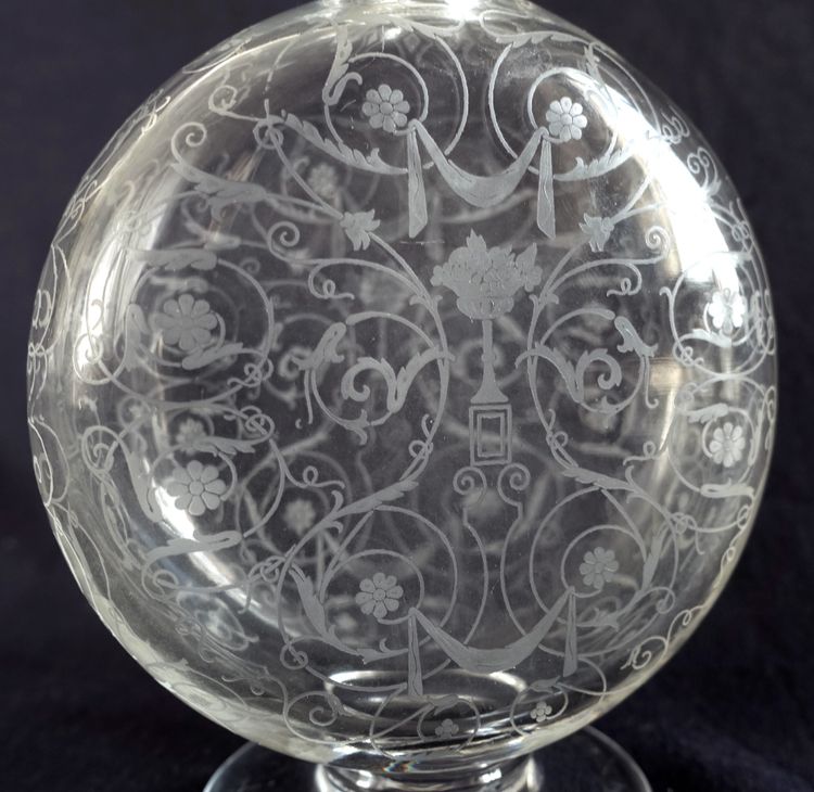 Baccarat - Michelangelo crystal liqueur decanter mounted in solid silver, Minerve hallmark