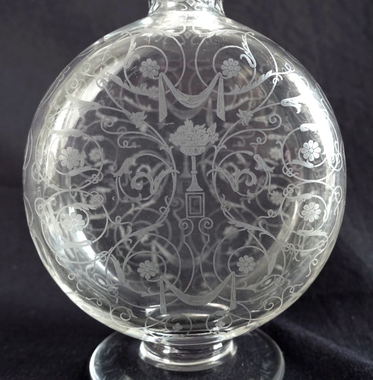 Baccarat - Michelangelo crystal liqueur decanter mounted in solid silver, Minerve hallmark