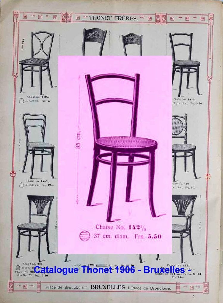 Sedia THONET N° 142- 1/2 del 1905 con rivestimento in canna da zucchero