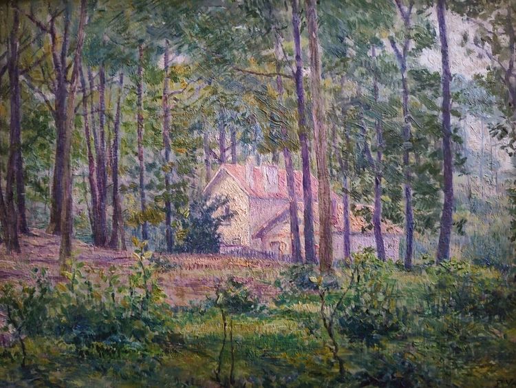 Bois près de Meudon (Versailles), Öl auf Tafel von Fritz Van Loo (1871-1957)