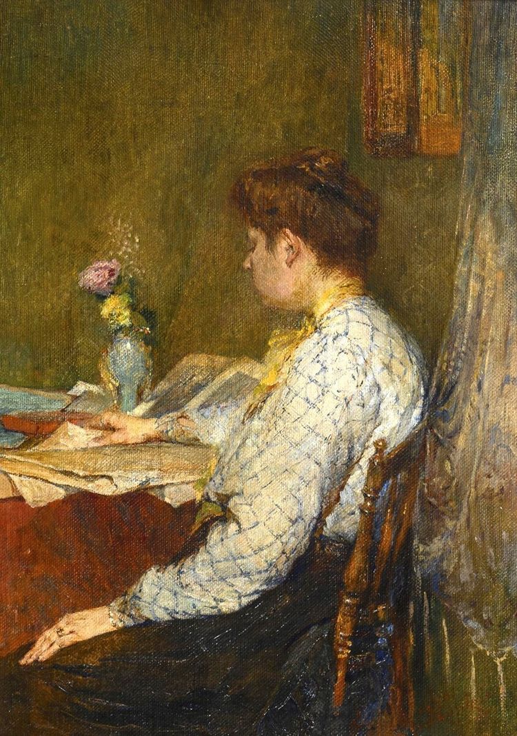 Lesende Frau, Öl auf Leinwand um 1896