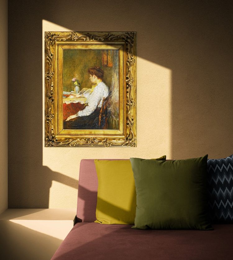 Lesende Frau, Öl auf Leinwand um 1896