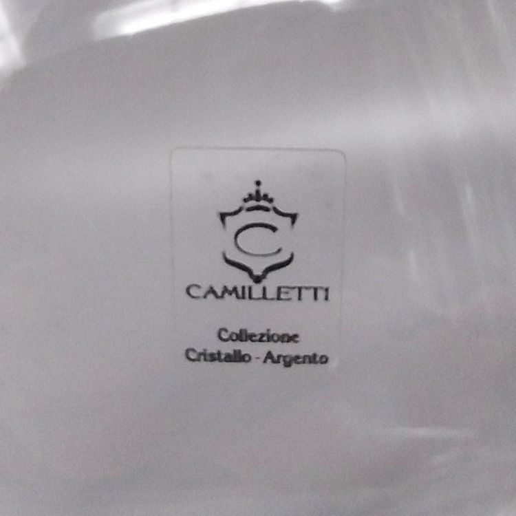 Vaso di lusso anni '70 in cristallo e argento di Camilletti. Prodotto in Italia