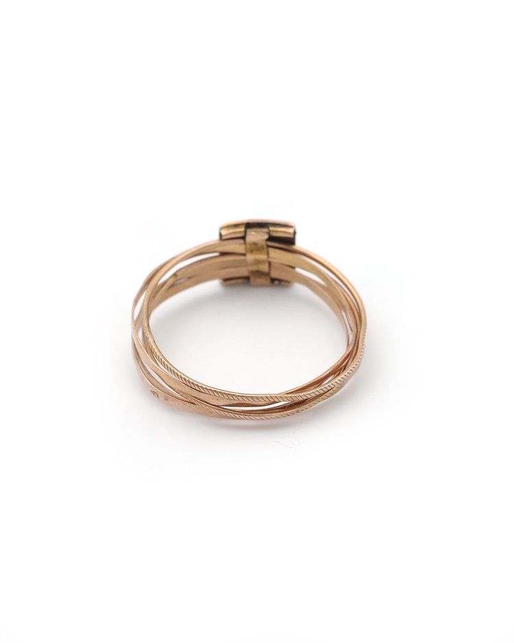 Anello sentimentale a più anelli in oro rosa 18 carati, cuore sacro, virtù, gioielleria regionale