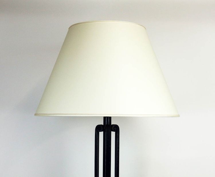 Art Deco wrought iron floor lamp by Emil Maïer