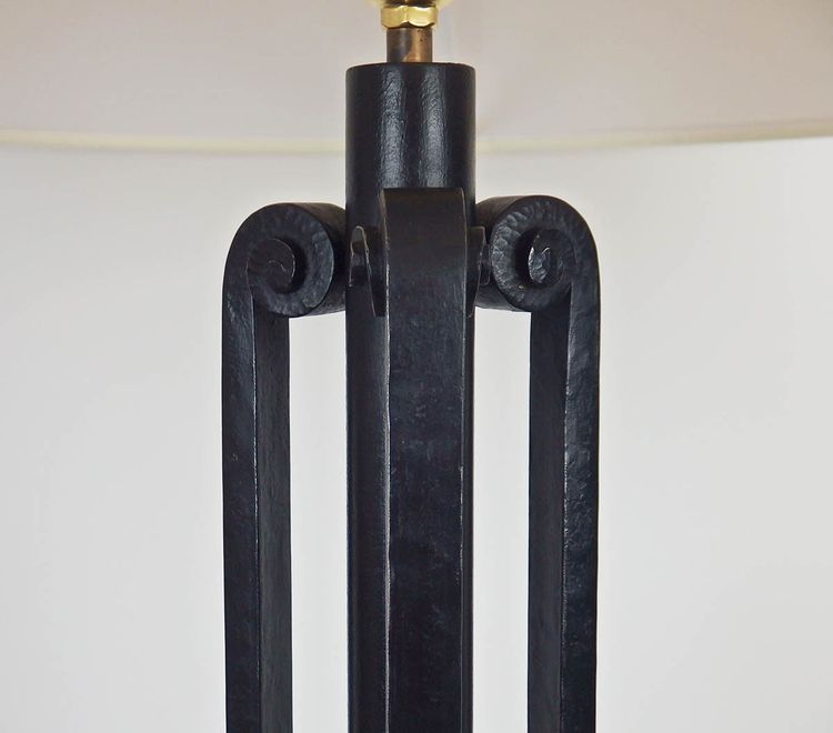 Art Deco wrought iron floor lamp by Emil Maïer