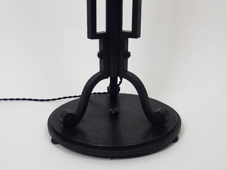 Art Deco wrought iron floor lamp by Emil Maïer