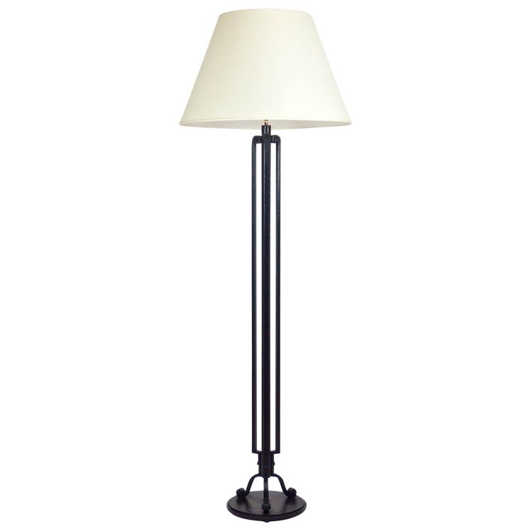 Art Deco wrought iron floor lamp by Emil Maïer