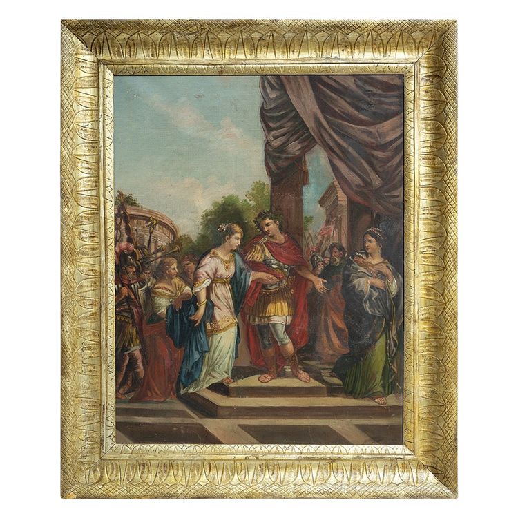 Tableau néoclassique ancienne représentant une scène mythologique. Naples, 18siècle