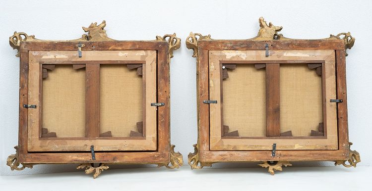 Paire de petit tableau anciennes huile sur toile France fin XVIIIe siècle.