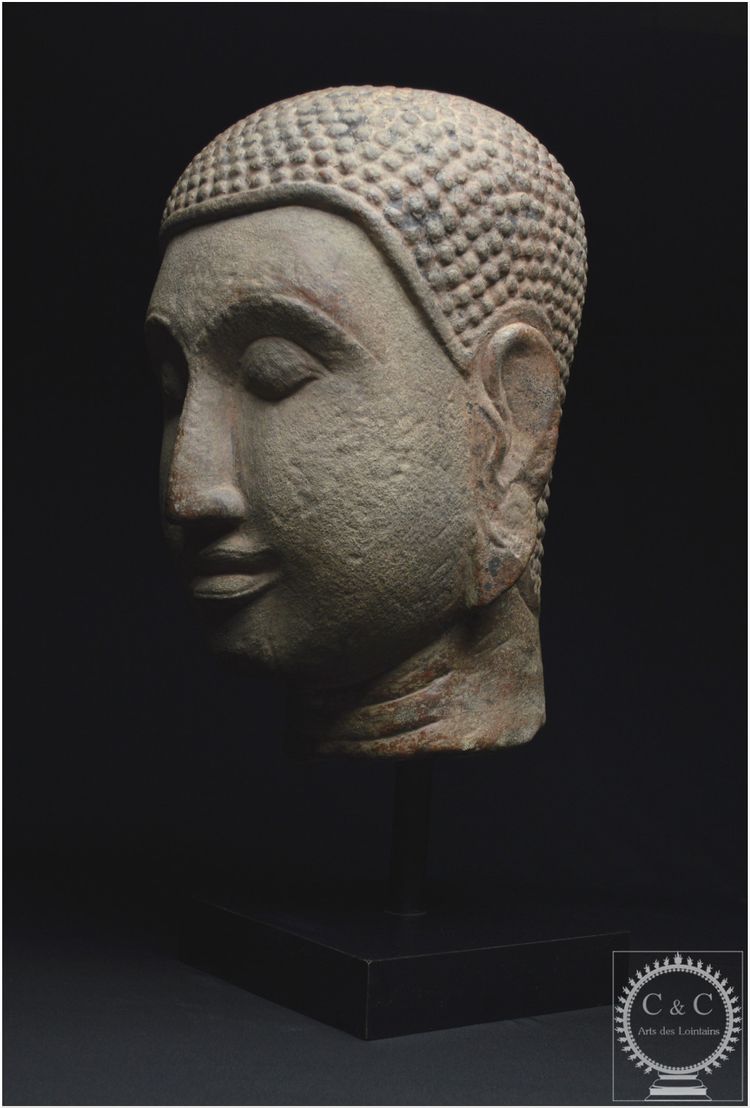 Former Kingdom of Siam, Ayutthaya School, 15th-16th century, Large stone Buddha head