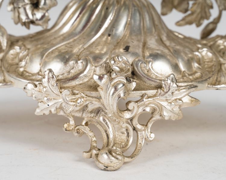 A silver-plated metal and crystal centerpiece, early 20th century