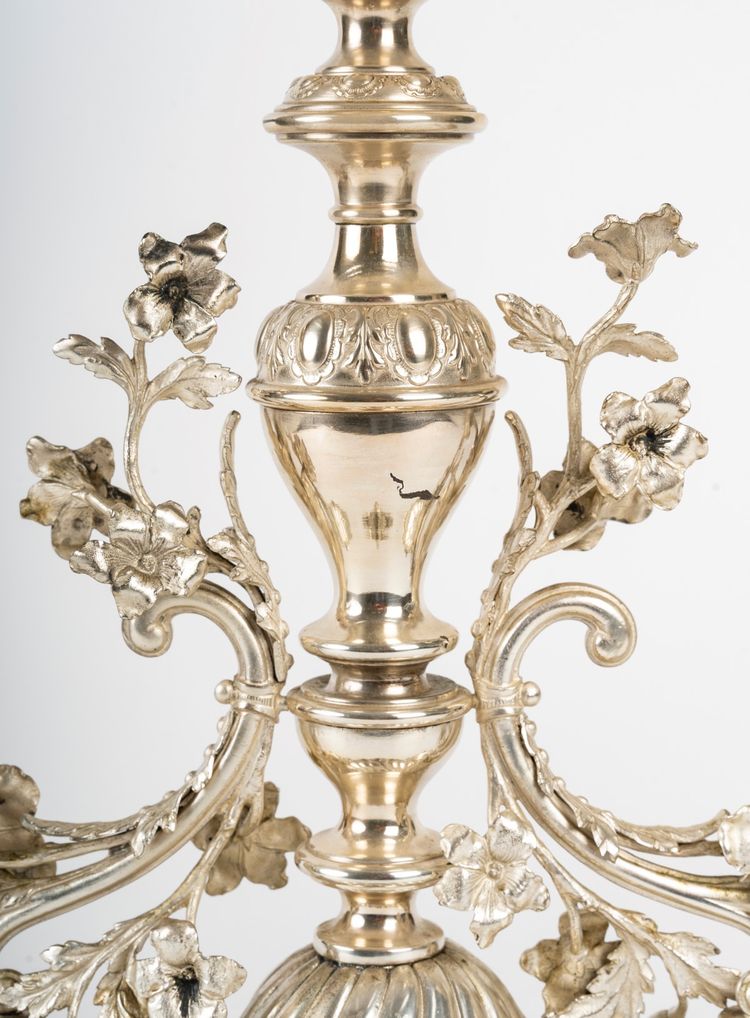 A silver-plated metal and crystal centerpiece, early 20th century