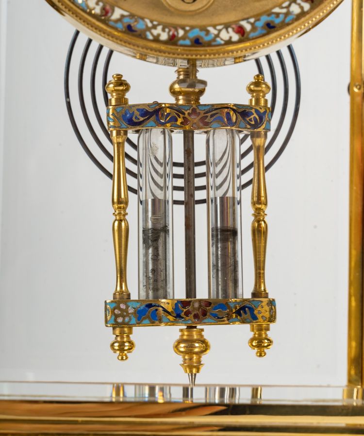A gilt bronze, porcelain and cloisonné enamel set, late 19th century