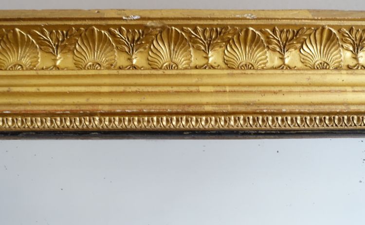 Large mantelpiece mirror, gilded wood frame, mercury mirror, Empire period - 157cm x 90cm