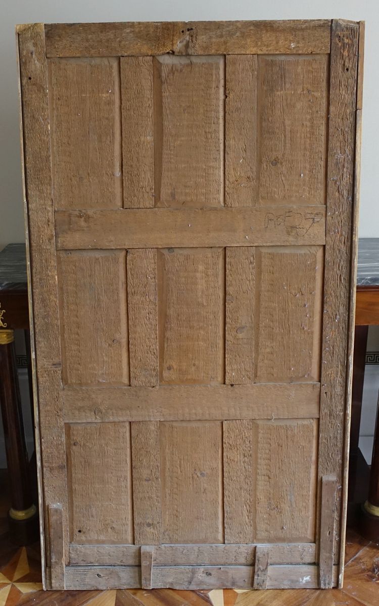 Large mantelpiece mirror, gilded wood frame, mercury mirror, Empire period - 157cm x 90cm