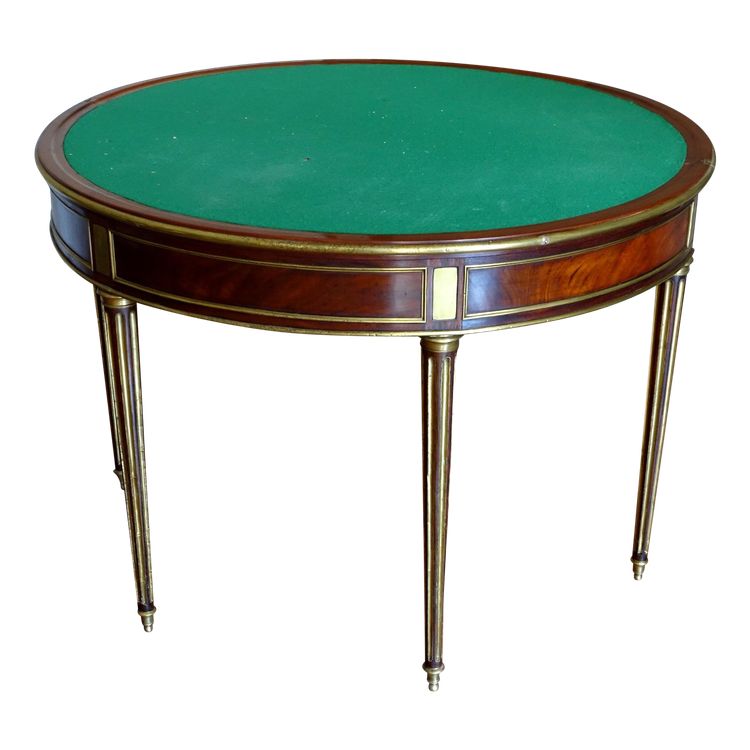 Mahogany half-moon game table / dining table, Louis XVI Directoire period - late 18th century