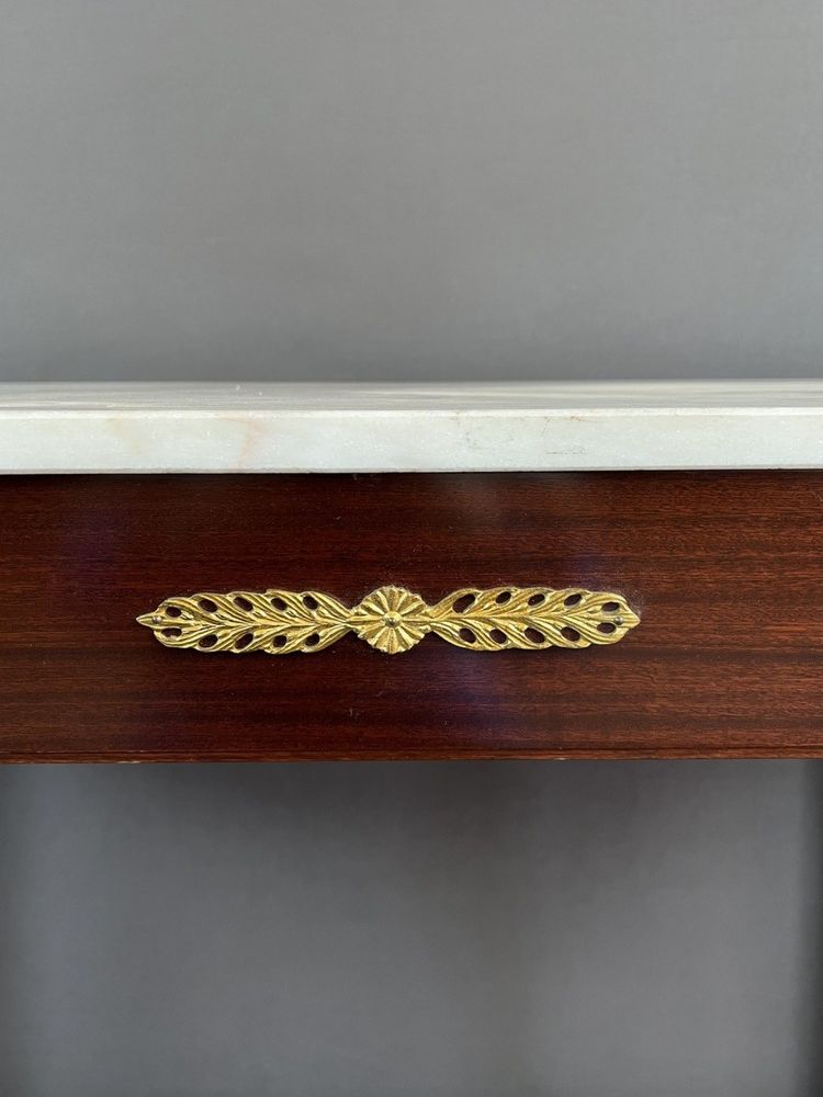 Console in mogano e bronzo dorato in stile Impero, XIX secolo