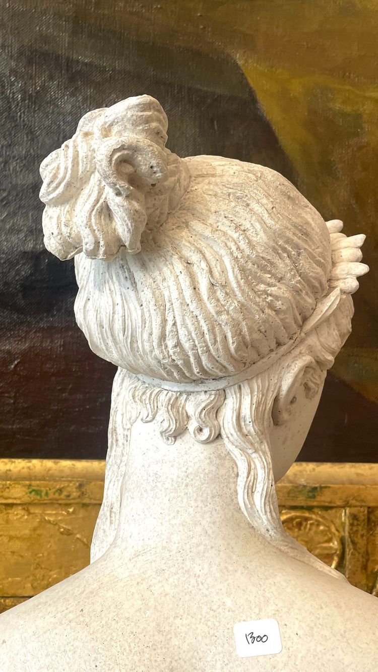 Plaster Bust in the Style of the Merveilleuses, 19th Century