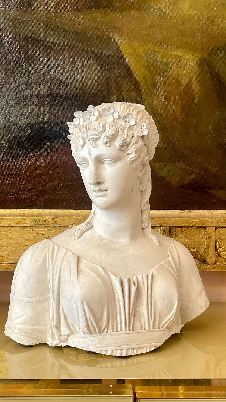 Plaster Bust in the Style of the Merveilleuses, 19th Century