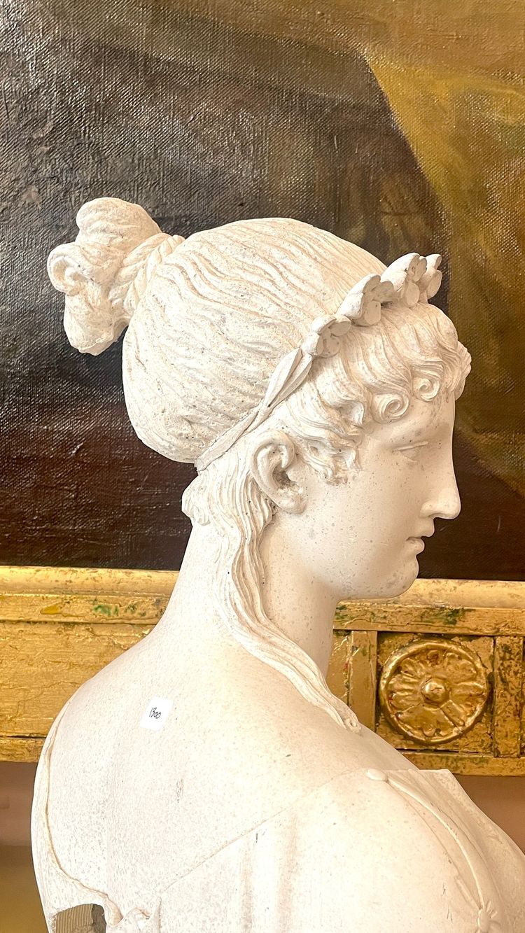 Plaster Bust in the Style of the Merveilleuses, 19th Century