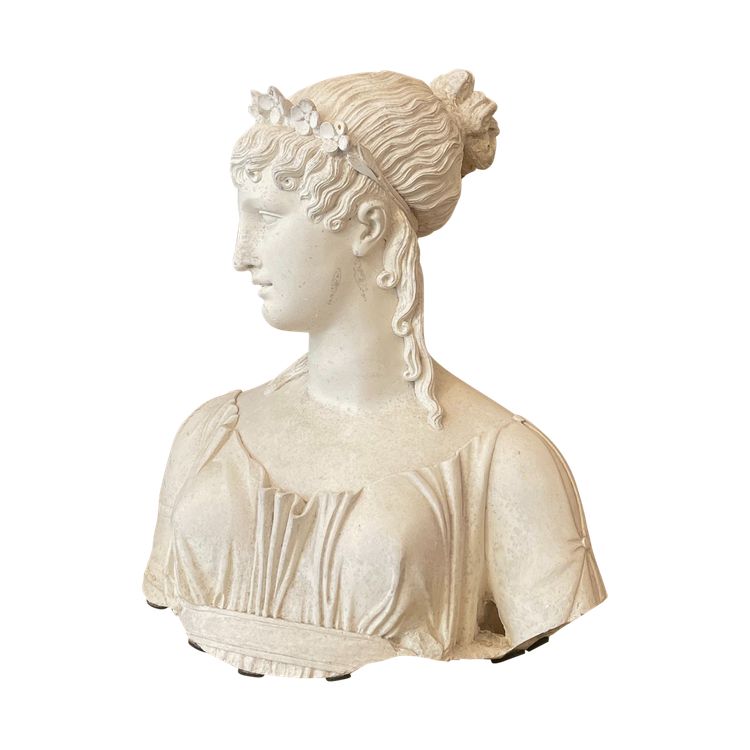 Plaster Bust in the Style of the Merveilleuses, 19th Century