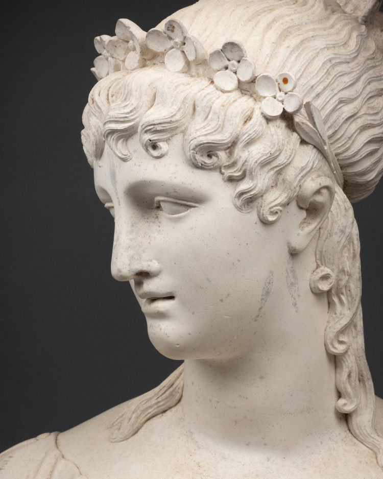 Buste en plâtre à la mode des Merveilleuses, XIXe siècle 