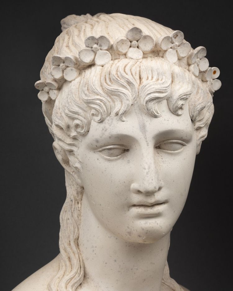 Buste en plâtre à la mode des Merveilleuses, XIXe siècle 