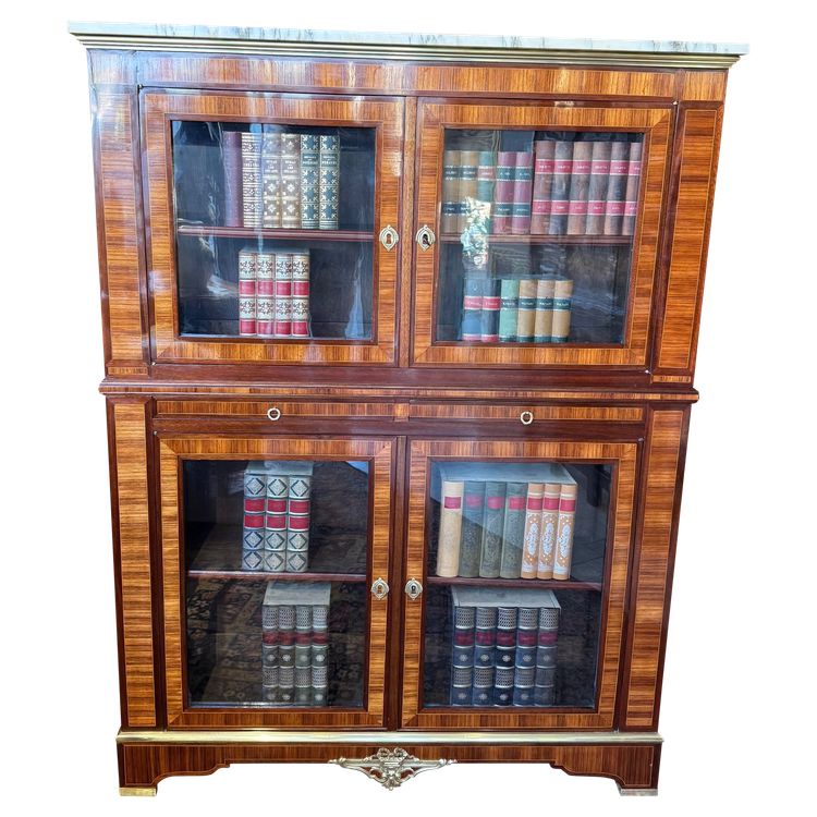 Libreria intarsiata Luigi XVI XIX secolo