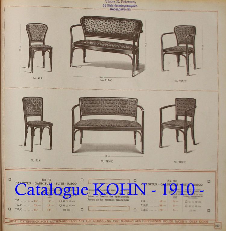 Fauteuil N°719 de Kohn, Secession viennoise 1905 - no Thonet -