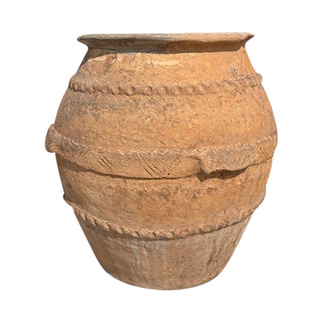 Antique large outdoor terracotta jar 18th c . Height cm 60