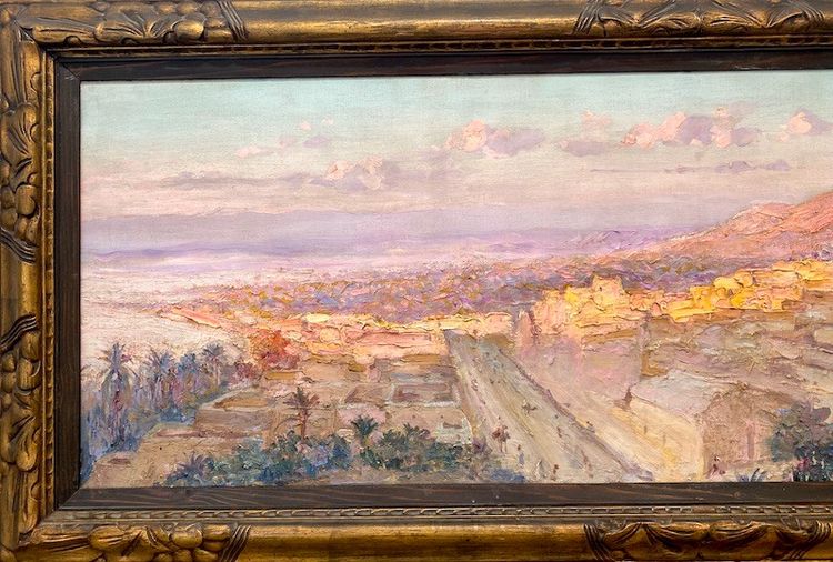Constant Louche (1880 - 1965) - Blick auf ein Dorf Im Atlasgebirge