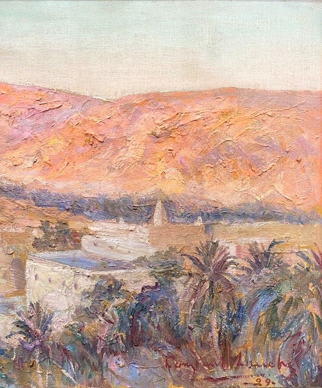 Constant Louche (1880 - 1965) - Blick auf ein Dorf Im Atlasgebirge