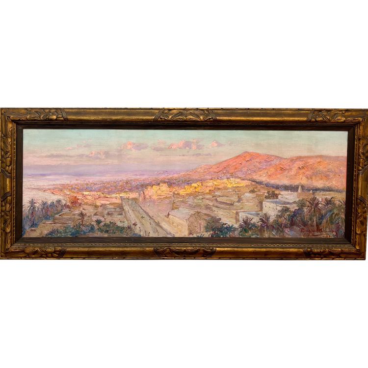 Constant Louche (1880 - 1965) - Blick auf ein Dorf Im Atlasgebirge