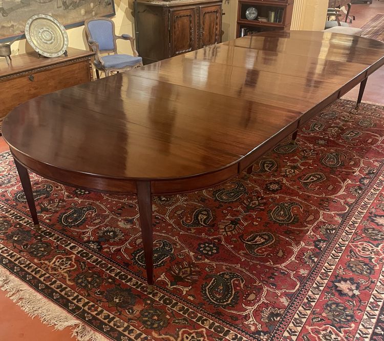 Table De Salle à Manger d'époque 18° Siècle 8 pieds En Acajou de 4m08 de long