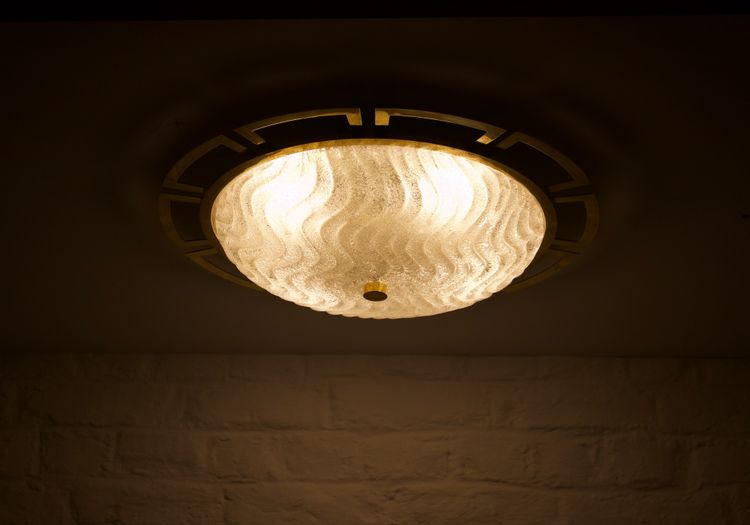 Large wall / ceiling light "soleil" in brass and Murano