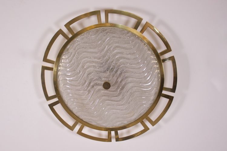 Large wall / ceiling light "soleil" in brass and Murano