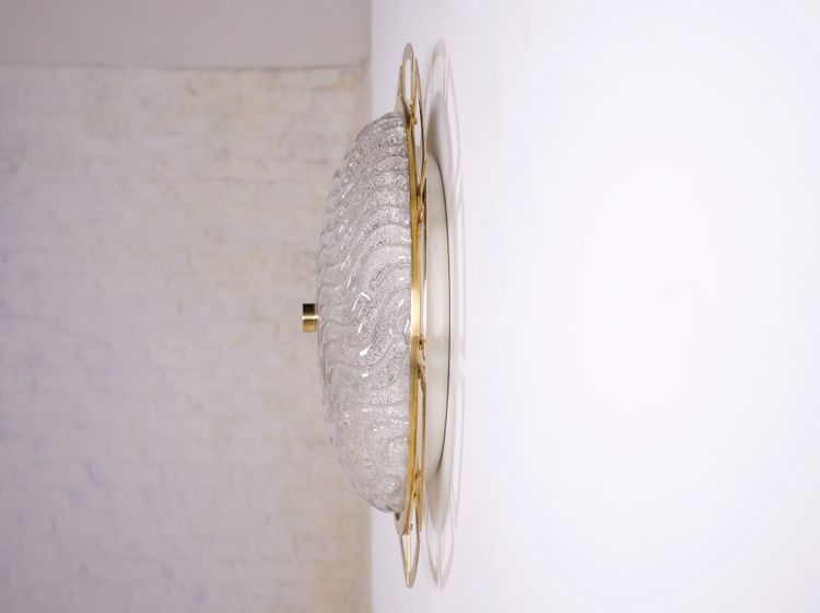 Large wall / ceiling light "soleil" in brass and Murano