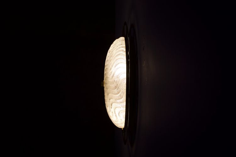 Large wall / ceiling light "soleil" in brass and Murano