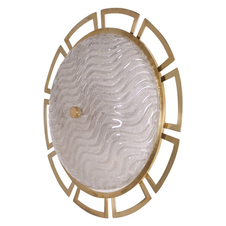 Large wall / ceiling light "soleil" in brass and Murano