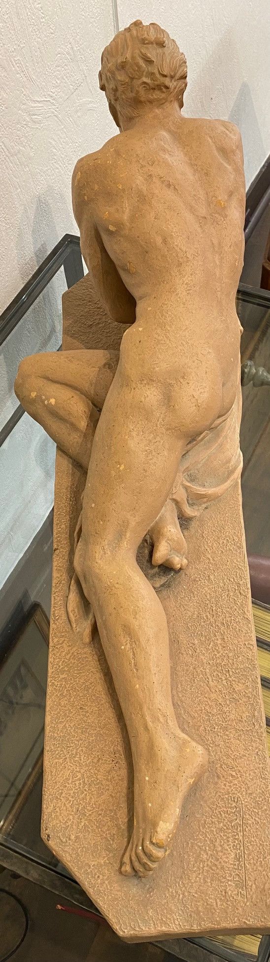 Sculpture in patinated terracotta signed J. DALBREUSE - Athlete resting - ART DECO