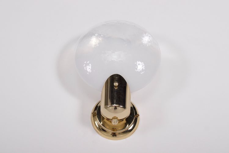Paire d’Appliques Lenticulaire en Verre Opalescent