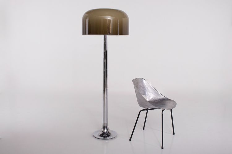 Space Age chrome tulip floor lamp.