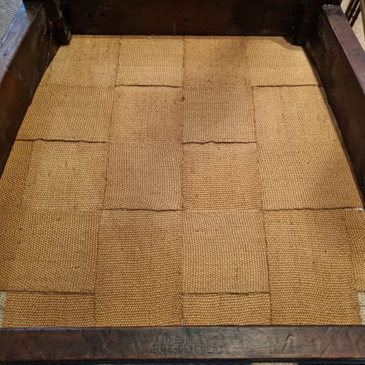 JBB DEMAY, rare paire de tabourets à secrets, estampillés, Époque Directoire-Consulat