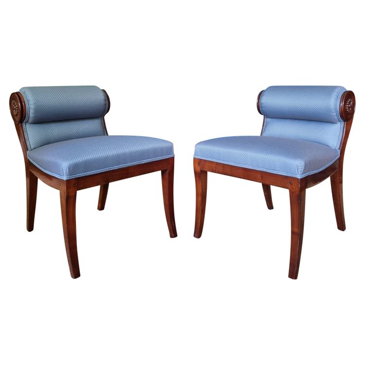 JBB DEMAY, rare paire de tabourets à secrets, estampillés, Époque Directoire-Consulat